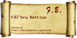 Fábry Bettina névjegykártya